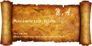 Maximovics Alda névjegykártya